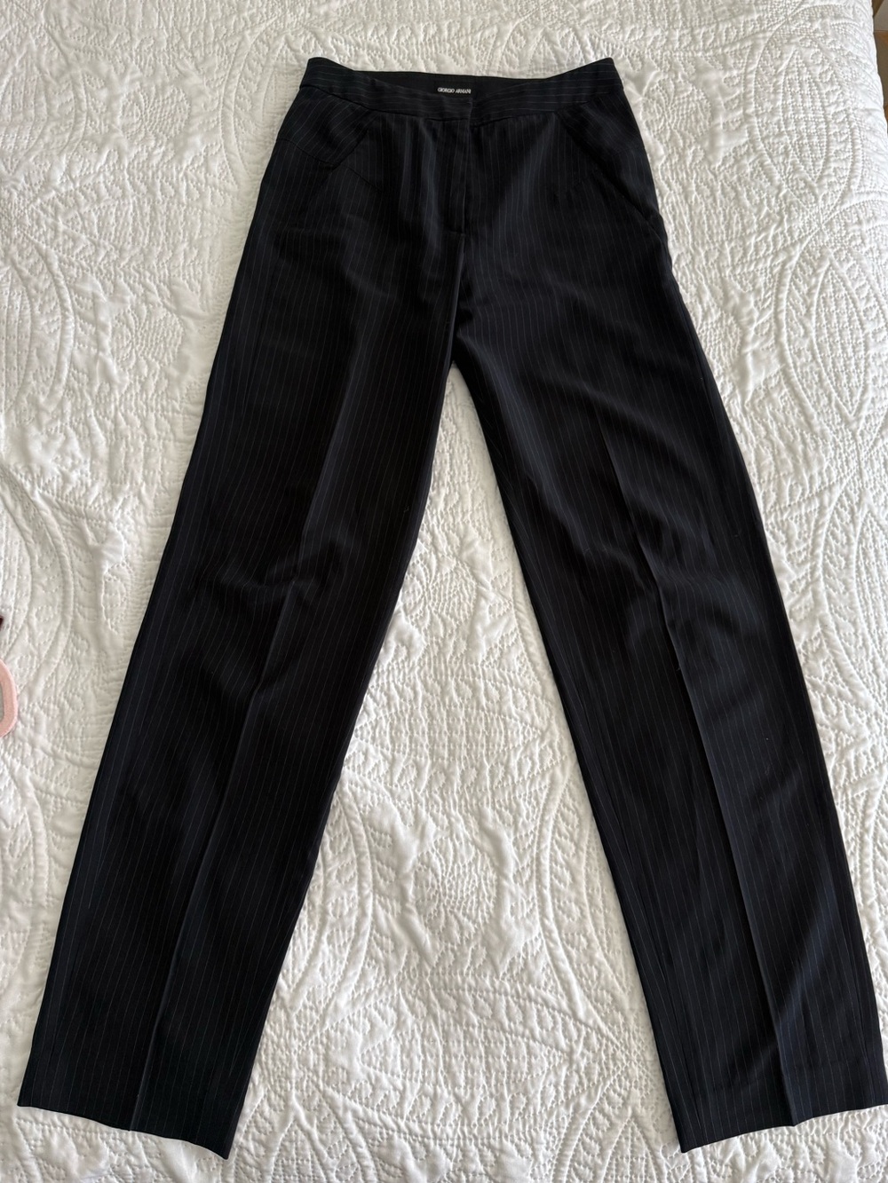 Giorgio Armani Navy Blue Pinstripe Dress/ Suit Trousers